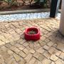 Imagem de Bebedouro pequeno comedouro cachorro gato vasilha pet vermelho porta ração petisco água bebedor cães