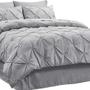 Imagem de Bedsure Twin Comforter Set Kids - 6 Peças Pintuck Twin Bed in A Bag, Pinch Pleat Grey Twin Beddding Sets with Comforters, Sheets, Pillowcases & Shams