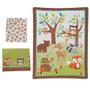 Imagem de Bedtime Originals Friendly Forest Woodland, Conjunto de Roupa de Cama de 3 Peças, Verde/Castanho