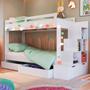 Imagem de Beliche 4 Gavetas com Escada Branco - Completa Móveis