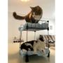 Imagem de Beliche Cama para Gatos Pet Aramada 45x40cm Branco com Colchonete Soft Femea