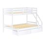 Imagem de Beliche com Cama Casal Slim com 02 Gavetas Madeira Maciça Branco Housin