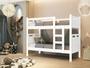 Imagem de Beliche Com Colchão D33 88x188cm para quarto Solteiro MDF C/ estrado em madeira Design Robusto Branco
