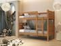 Imagem de Beliche Com Colchão D33 88x188cm para quarto Solteiro MDF C/ estrado em madeira Design Robusto Nature