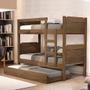 Imagem de Beliche Com Grade Em MDF Com Auxiliar Castanho Basoto