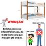 Imagem de Beliche Infantil Cama Crianças MDF Reforçada Juvenil com Escada Proteção Lateral