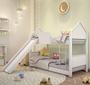 Imagem de Beliche Infantil Casa Branca com Escorregador e Colchões