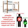 Imagem de Beliche Infantil com Escada e Grade Reforçada Segura 100%MDF