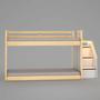 Imagem de Beliche Infantil Montessoriana Garden com Escada Lateral,grade Proteção I e Escorregadore Grade X Du Branco/Natural