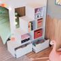 Imagem de Beliche Infantil Solteiro Com Escada Branco Wacey Completa Móveis
