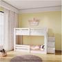 Imagem de Beliche Montessoriano Star Plus com Grade e Escada Casatema Branco