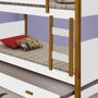 Imagem de Beliche solteiro com cama auxiliar + 3 colchões e grade de proteção Divaloto Heloisa Branco e mel
