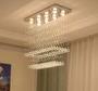 Imagem de Belíssimo Lustre em Cristais Torre para Quarto, Sala de Jantar/Estar, com 60cm de Altura , Base 70x20cm Inox Polida.