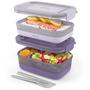 Imagem de Bento Box Lunch Stack Food Storage Ello Wisteria, pacote com 2