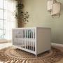 Imagem de Berço 2 em 1 com Rattan Coleção Fofura Branco Acetinado com Rattan