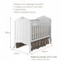 Imagem de Berço Americano de Bebê Provençal Branco MDF Vira Mini Cama Com Regulagem Altura Harmonia