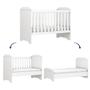 Imagem de Berço Americano E Cama Bebê 3 Em 1 Mel Branco Carolina Baby