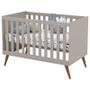 Imagem de Berço Americano e Guarda Roupa Infantil 3 Portas Retro Gold Cinza Eco Wood  Matic