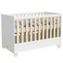 Imagem de Berço Americano e Guarda Roupa Infantil 3 Portas Rope Natural Branco Acetinado - Matic