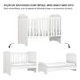 Imagem de Berço Americano Mini Cama e Cômoda Mel Flat Branco Brilho com Colchão Ortobom - Carolina