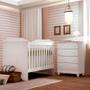 Imagem de Berço Americano Mini Cama e Cômoda Mel Flat Branco Brilho com Colchão Ortobom - Carolina
