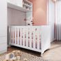 Imagem de Berço Bebe Infantil com Colchão Portátil Completa Móveis Branco