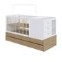 Imagem de Berço Cama Multifuncional com 2 Gavetões Malu Aveiro Oak/Branco