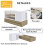 Imagem de Berço Cama Multifuncional Com Auxiliar BB023 Aveiro OAK Branco Comm
