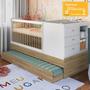Imagem de Berço Cama Multifuncional Com Auxiliar BB023 Aveiro OAK Branco Comm
