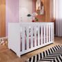 Imagem de Berço Infantil Bebê Aconchego 3 Regulagens de Altura Elegante Branco Completa Móveis