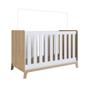 Imagem de Berço Infantil Cama 3 em 1 Multifuncional 136,6cm com Regulagem de Altura e Grade em MDF Quarto de Bebê Itapuã com Branco