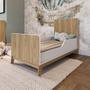 Imagem de Berço Infantil Cama 3 em 1 Multifuncional com Colchão 136,6cm Regulagem de Altura e Grade em MDF Quarto de Bebê Itapuã com Branco