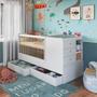 Imagem de Berço Infantil Multifuncional Menino Menina 194cm com Cômoda, Trocador e Gavetões com Rodas Branco
