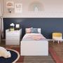 Imagem de Berço Infantil Multifuncional Menino Menina 196cm com Cômoda, Trocador e Grade em MDF Branco