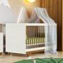 Imagem de Berço Mini Cama 100% MDF com Colchão Flocos Off/Madeirado Ypê