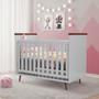 Imagem de Berço Mini Cama 2x1 Retrô Wood Pés Palito Cinza 100% MDF - Bela Móveis