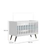 Imagem de Berço Mini Cama 3820 com Colchão e Cômoda 3825 Retrô Branco Qmovi