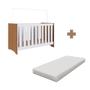 Imagem de Berço Mini Cama Americano 3 Em 1 Com Colchão 60cm x 130cm Nogal Manchester Com Branco Vayne Shop Jm