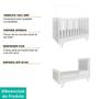 Imagem de Berço Mini Cama Capitonê material sintético Retrô Móveis Peroba Branco Brilho  