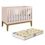 Imagem de Berço Mini Cama Classic Rosa Fosco com Pés Amadeirado e Colchão Supreme - Reller Móveis