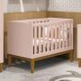 Imagem de Berço Mini Cama Classic Rosa Fosco com Pés Amadeirado e Colchão Supreme - Reller Móveis