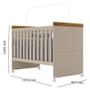 Imagem de Berço Mini Cama Lívia com Guarda Roupa Infantil Emilly 3 Portas Off White Carvalho - Canaã