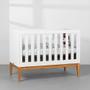 Imagem de Berço Mini Cama Noah com Pés Square Mel  Branco Fosco