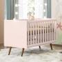 Imagem de Berço Mini Cama Q Encanto Retrô Rosa com Colchão Baby Physical - Qmovi