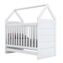 Imagem de Berço Montessoriano Americano e Guarda Roupa Infantil Mississipi 4 Portas Branco HP - Henn