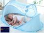 Imagem de Berço Mosquiteiro Cama Tenda Cercadinho Portátil Retrátil Bebê Berço De Bebe Portátil Mosquiteiro Azul