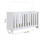 Imagem de Berço Multifuncional Americano 3 Em 1 Com Colchão 60cm x 130cm Branco Quinton Shop Jm
