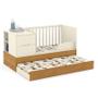 Imagem de Berço Multifuncional Formare com Cama Auxiliar Off White/Freijó e Colchões D18 e D33 - Matic Móveis