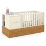 Imagem de Berço Multifuncional Formare com Cama Auxiliar Off White/Freijó e Colchões D18 e D33 - Matic Móveis