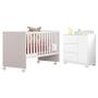 Imagem de Berço Nacional Doce Sonho 3540 com Cômoda Infantil Duda Branco Brilho  Phoenix Baby